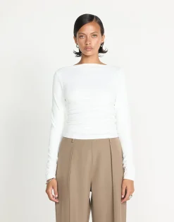Caprice Long Sleeve Top (White)*CHARCOAL CLOTHING Online