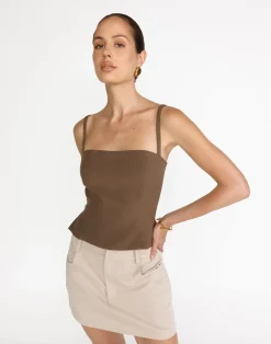 Caris Top (Coffee)*CHARCOAL Outlet