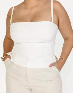 Caris Top (White)*CHARCOAL Sale