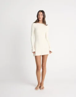Carmie Long Sleeve Mini Dress (Oat)*CHARCOAL CLOTHING Clearance