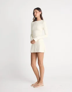 Carmie Long Sleeve Mini Dress (Oat)*CHARCOAL CLOTHING Clearance