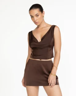 Cascades Mini Skirt (Cocoa)*CHARCOAL Discount