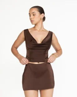 Cascades Mini Skirt (Cocoa)*CHARCOAL Discount