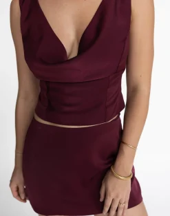 Cascades Mini Skirt (Plum)*CHARCOAL Fashion