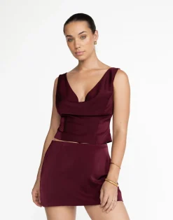 Cascades Mini Skirt (Plum)*CHARCOAL Fashion