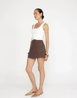 Cheryl Mini Skirt (Cocoa)*CHARCOAL Best