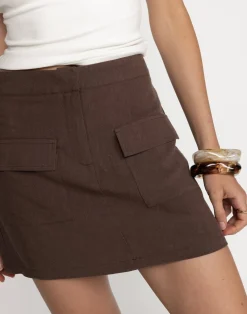 Cheryl Mini Skirt (Cocoa)*CHARCOAL Best