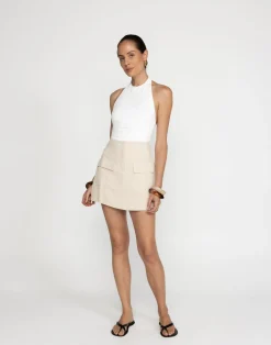 Cheryl Mini Skirt (Latte)*CHARCOAL Best