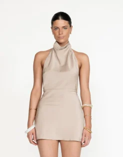 Clara Mini Dress (Beige)*CHARCOAL Fashion