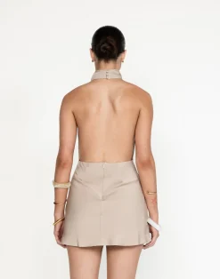 Clara Mini Dress (Beige)*CHARCOAL Fashion