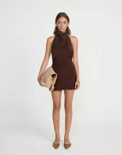 Clara Mini Dress (Cocoa)*CHARCOAL CLOTHING Clearance