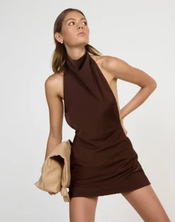 Clara Mini Dress (Cocoa)*CHARCOAL CLOTHING Clearance