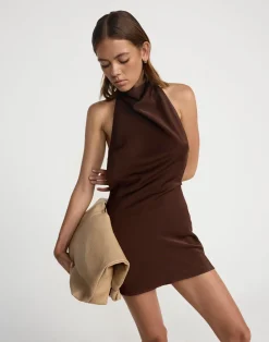 Clara Mini Dress (Cocoa)*CHARCOAL CLOTHING Clearance