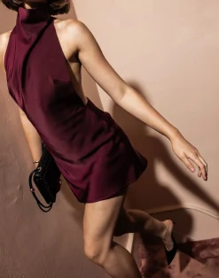 Clara Mini Dress (Plum)*CHARCOAL Best