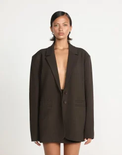 Clarke Blazer (Choc Texture)*CHARCOAL CLOTHING Outlet
