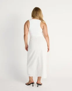 Cleo Midi Skirt (White)*CHARCOAL CLOTHING Sale
