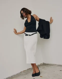 Cleo Midi Skirt (White)*CHARCOAL CLOTHING Sale