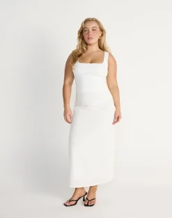 Cleo Midi Skirt (White)*CHARCOAL CLOTHING Sale