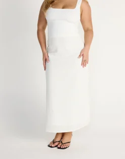 Cleo Midi Skirt (White)*CHARCOAL CLOTHING Sale