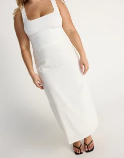 Cleo Midi Skirt (White)*CHARCOAL CLOTHING Sale