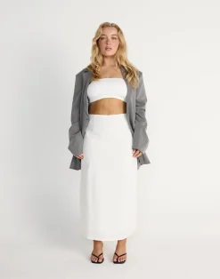 Cleo Midi Skirt (White)*CHARCOAL CLOTHING Sale