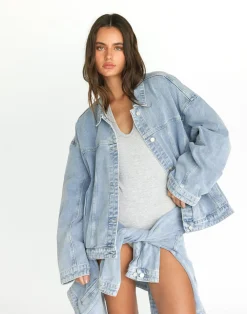 Cole Denim Jacket (Light Vintage)*CHARCOAL Best
