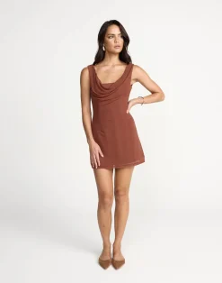 Contrast Mini Dress (Burnt Sienna)*CHARCOAL Best