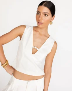 Cressida Top (White)*CHARCOAL Sale