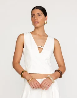 Cressida Top (White)*CHARCOAL Sale