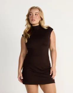 Daney Mini Dress (Chocolate)*CHARCOAL CLOTHING Clearance