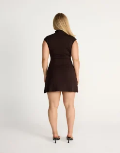 Daney Mini Dress (Chocolate)*CHARCOAL CLOTHING Clearance