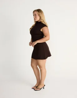 Daney Mini Dress (Chocolate)*CHARCOAL CLOTHING Clearance