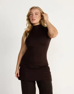 Daney Mini Dress (Chocolate)*CHARCOAL CLOTHING Clearance