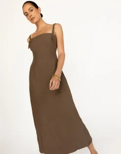 Dominique Maxi Dress (Coffee)*CHARCOAL New