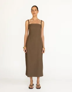 Dominique Maxi Dress (Coffee)*CHARCOAL New
