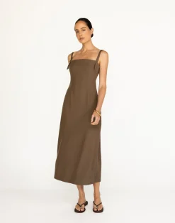 Dominique Maxi Dress (Coffee)*CHARCOAL New