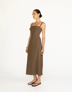 Dominique Maxi Dress (Coffee)*CHARCOAL New
