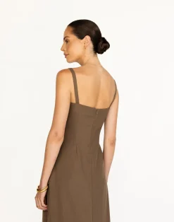 Dominique Maxi Dress (Coffee)*CHARCOAL New