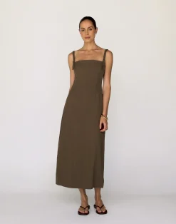 Dominique Maxi Dress (Coffee)*CHARCOAL New