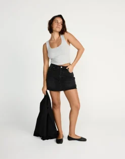 Dorian Denim Skort (Black Faded)*CHARCOAL CLOTHING Outlet