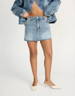 Dorian Denim Skort (Mid Faded)*CHARCOAL CLOTHING Discount