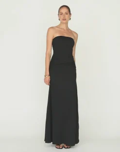 Edela Maxi Dress (Black)*CHARCOAL Fashion