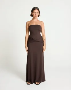 Edela Maxi Dress (Chocolate)*CHARCOAL Fashion