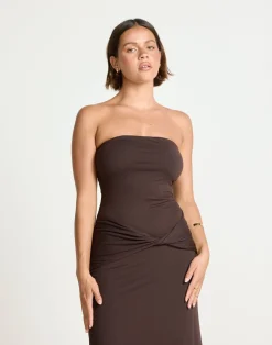 Edela Maxi Dress (Chocolate)*CHARCOAL Fashion