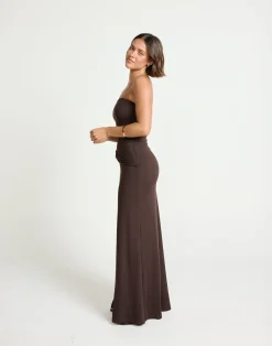 Edela Maxi Dress (Chocolate)*CHARCOAL Fashion
