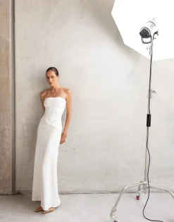 Edela Maxi Dress (White)*CHARCOAL Sale