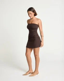 Edela Mini Dress (Chocolate)*CHARCOAL Hot
