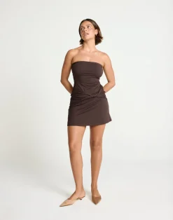Edela Mini Dress (Chocolate)*CHARCOAL Hot