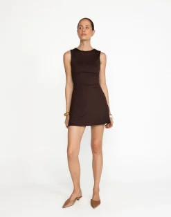 Edwards Mini Dress (Chocolate)*CHARCOAL Clearance