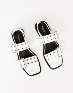 Elemental Slingback Flats (White) - By*Therapy New